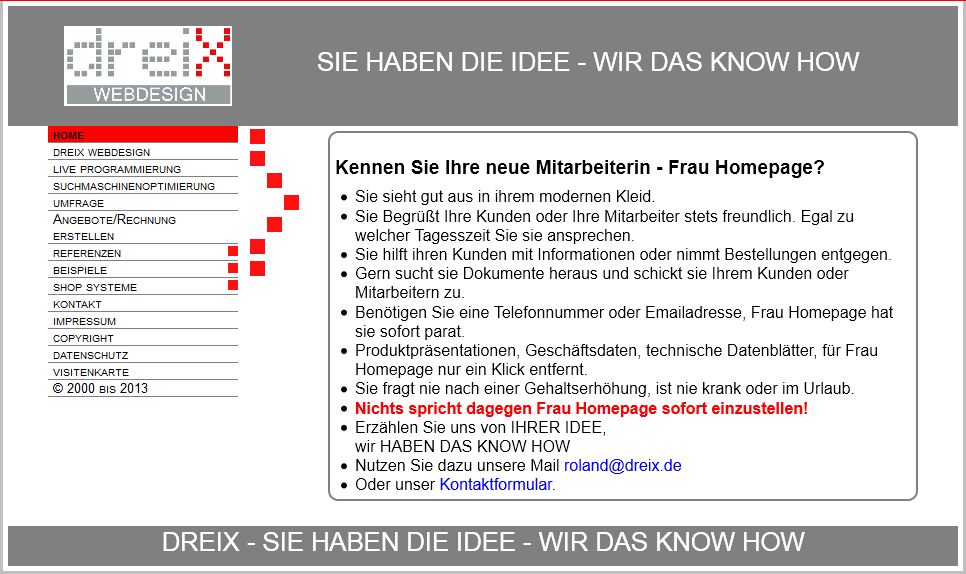 Homepage von roland dreix webdesign